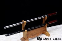 手工竹节鞭（锏）-红木柄
