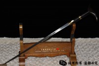高档实用三刃花纹钢手杖剑 檀木手杖剑