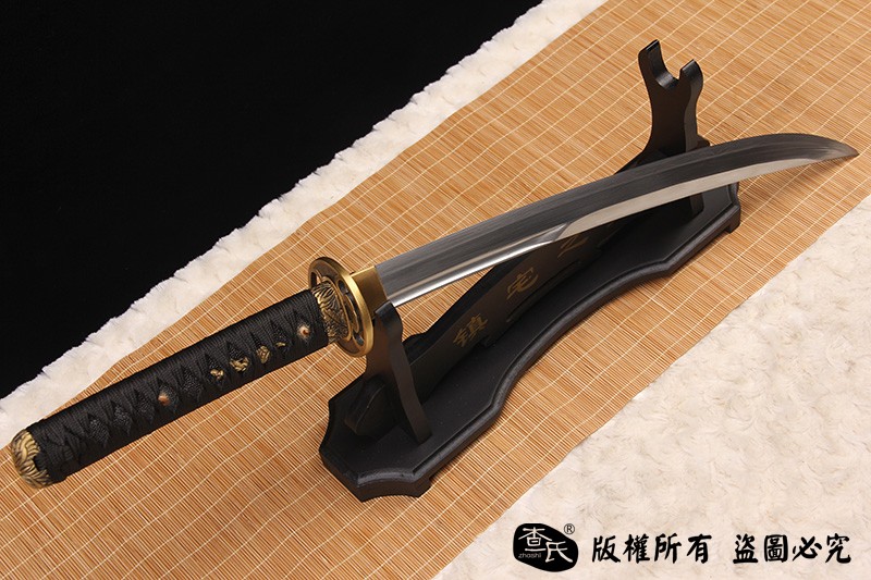 手動点花包銅清刀 武具　刀装具　日本刀　模造刀   居合刀 清腰刀 极品玄烨清刀_鱼皮鞘武士肋差_日本武士刀（东洋刀）_查氏刀剑网