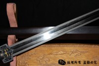 铁装手雕刻汉剑-错银错铜工艺-孤品，大师作品